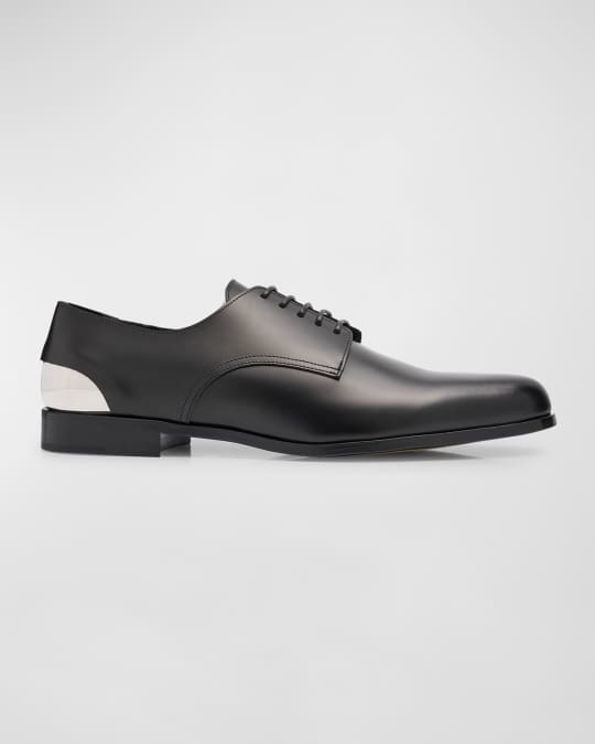 Men s Leather Metal Heel Derby Shoes