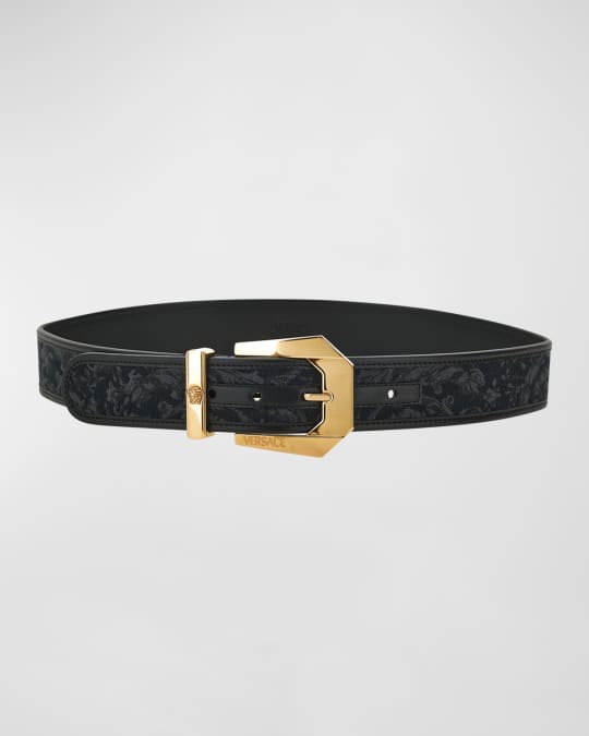 Barocco Jacquard Mixed-Media Belt 