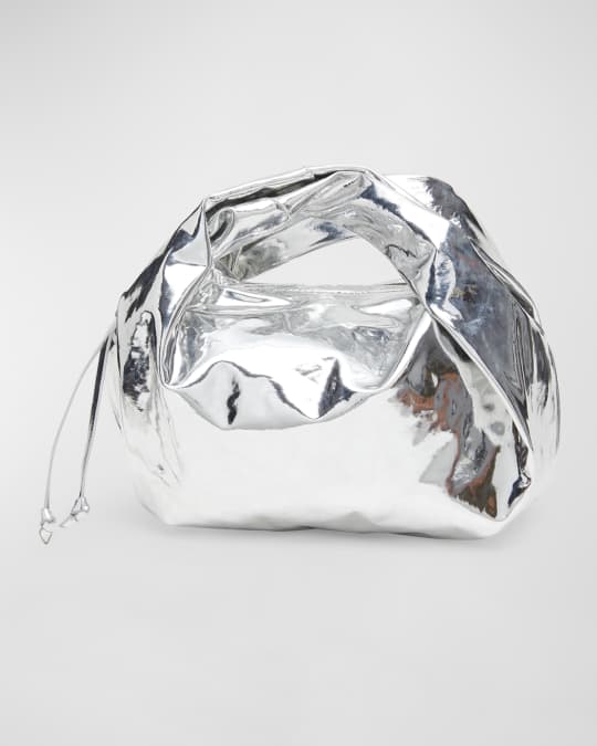 Dries Van Noten★シワ加工 メタリックツイストハンドバッグ Dries Van Noten Twister Small Metallic Top-Handle Bag
