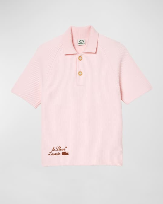 Lacoste x le FLEUR Men s Ribbed Polo Sweater Neiman Marcus