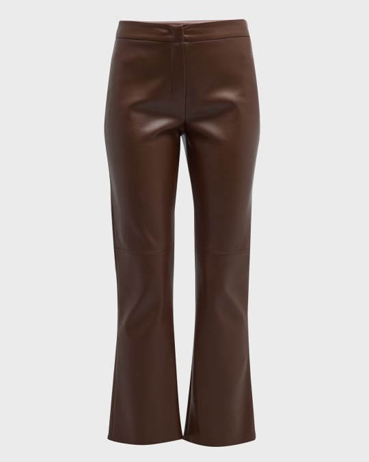 Max Mara Sublime Faux Leather Kick Flare Trousers Neiman Marcus