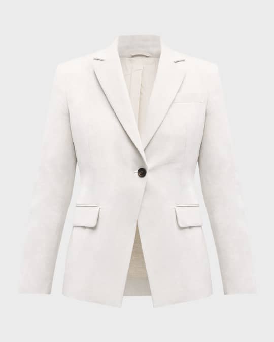 ジャケット BRUNELLO CUCINELLI COTTON SINGLE-BREASTED JACKET Brunello Cucinelli Cotton Linen Twill Single-Breasted Blazer