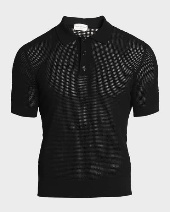 トップス DRIES VAN NOTEN Regular Border PoloShirt Dries Van Noten Men's Mindo Mesh Polo Shirt | Neiman Marcus