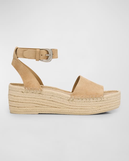 Belisa Suede Platform Ankle Strap Espadrilles