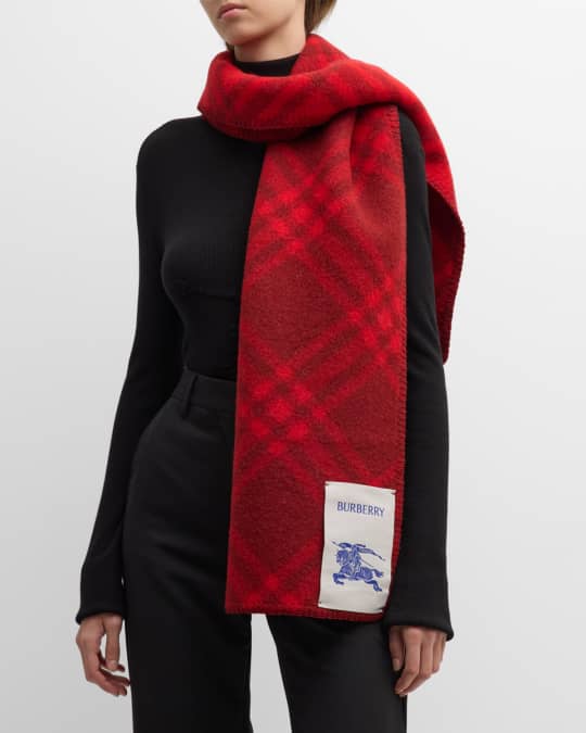【BURBERRY】TRI BAR CHECK◆8076380151840 Burberry Tri-Bar Check Wool Scarf | Neiman Marcus
