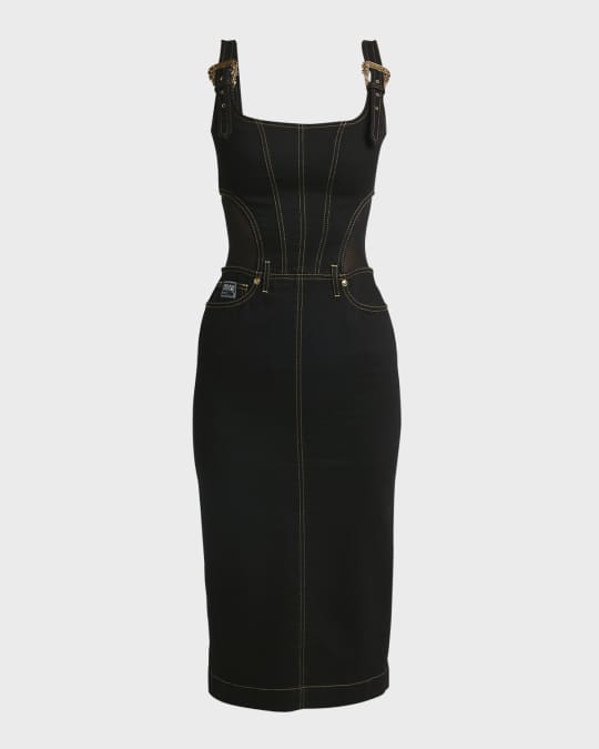 ワンピース Versace Jeans Couture Midi Dress Versace Jeans Couture Baroque-print Midi Dress - Runway Catalog
