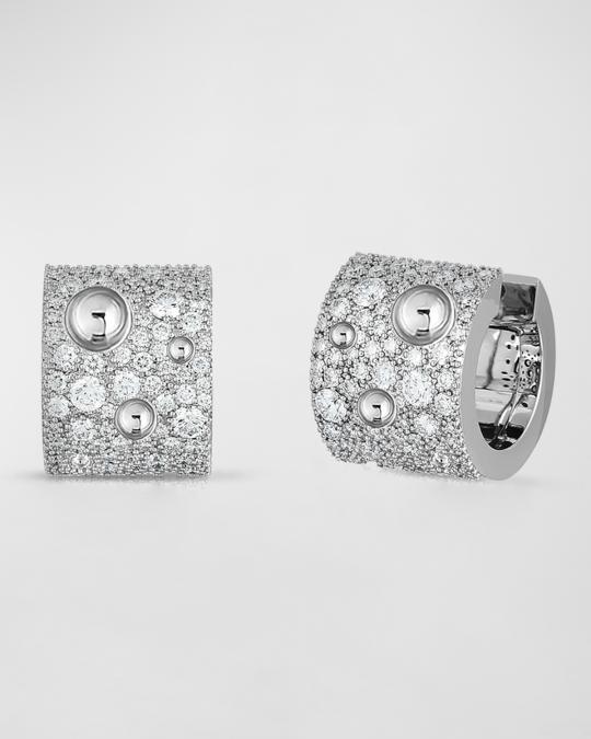 Roberto Coin Pois Moi Luna 18K White Gold Diamond Huggie Hoop Earrings ...
