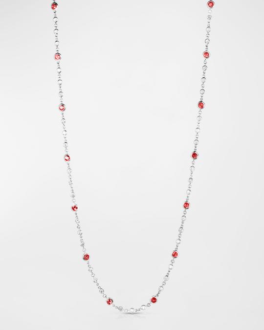 Roberto Coin 18K White Gold Ruby and Diamond Long Necklace, 42