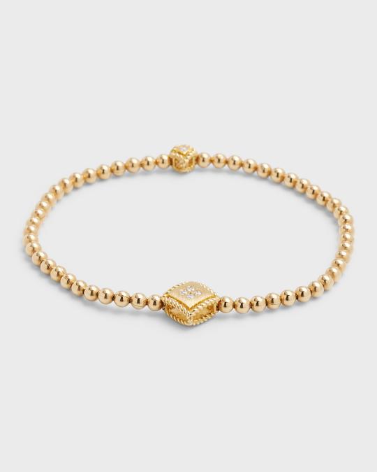 Roberto Coin 18K Beaded Palazzo Diamond Bracelet | Neiman Marcus