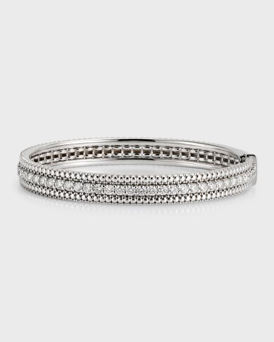 Roberto Coin 18K White Gold Siena Bangle with Diamonds | Neiman Marcus