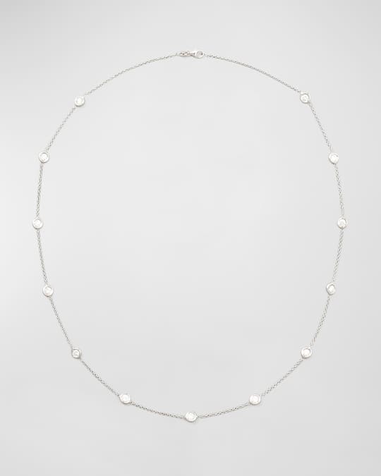 18K White Gold Diamond Station Necklace, 24"L, 2.6tcw