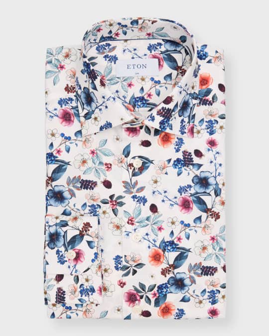 slim fit dress slacks Slim Fit Total Stretch Floral Print Shirt – Perry Ellis