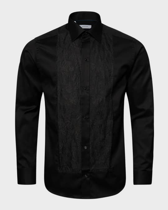 Eton Men's Slim Fit Paisley Glitter Bib Front Formal Shirt | Neiman Marcus