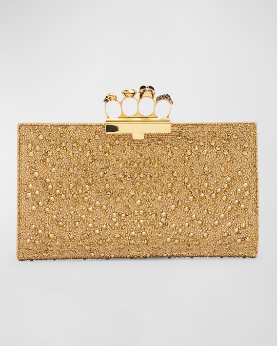 McQueen The Jewel Crystal Flat Pouch Clutch Bag | Neiman Marcus