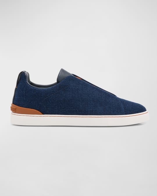 Men's Triple Stitch Denim Slip-On Sneakers
