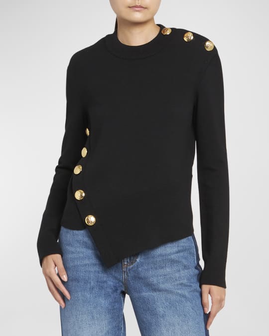 Sweater with gold buttons discount