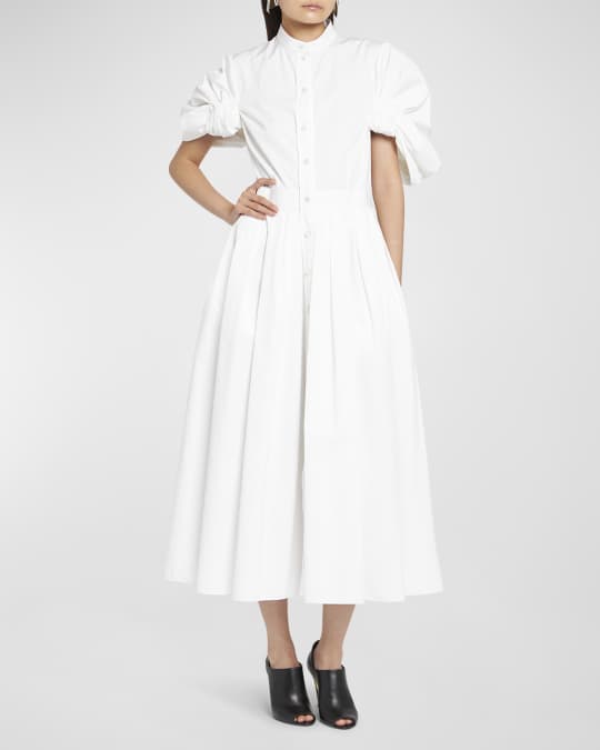 【Alexander McQueen】★midi shirt dress Cotton-Midi-Shirt-Dress-