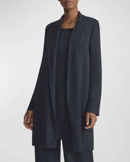 Lafayette 148 New York Shawl Collar Floral Jacquard Open Front Jacket Neiman Marcus