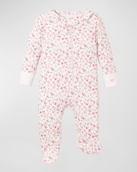 Kid's Pima Cotton Star Printed Footie, Size Newborn-24M
