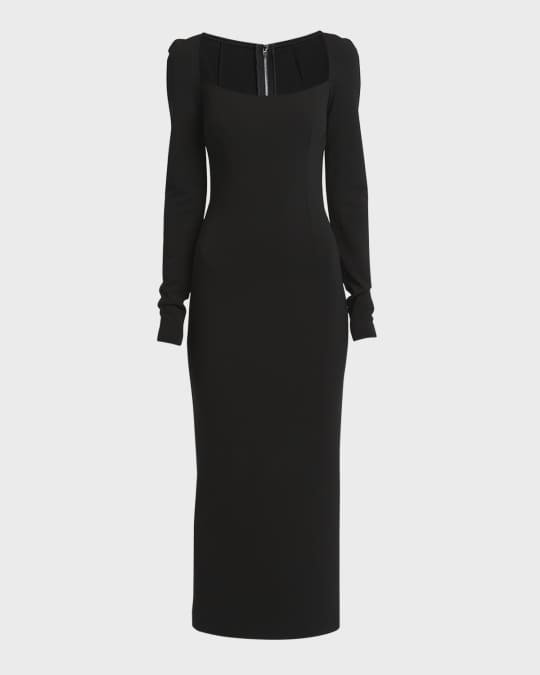 fitted lace wedding dress Floerns Women's Square Neck Lantern Long Sleeve Dress Split Ruched Party Midi  Dresses Dark Green X-Small at Amazon Women's Clothing store main image 0