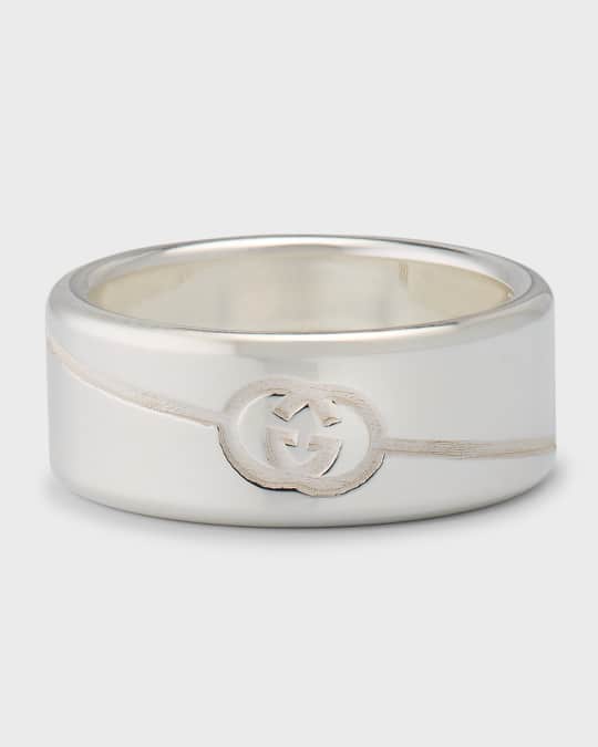 Men's Gucci Tag Ring, 9mm Silver