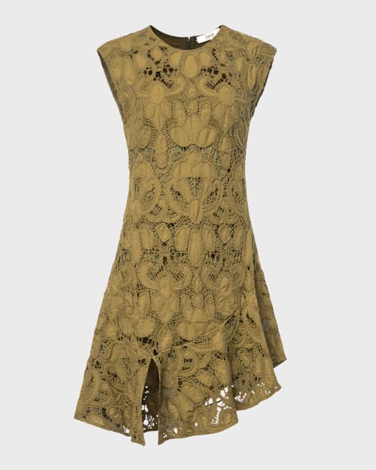 Joie Chantelle Sleeveless Asymmetric Lace Mini Dress | Neiman Marcus
