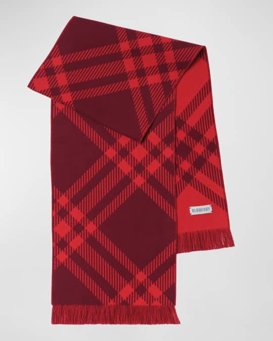 Kid s Bias Check Merino Wool Scarf