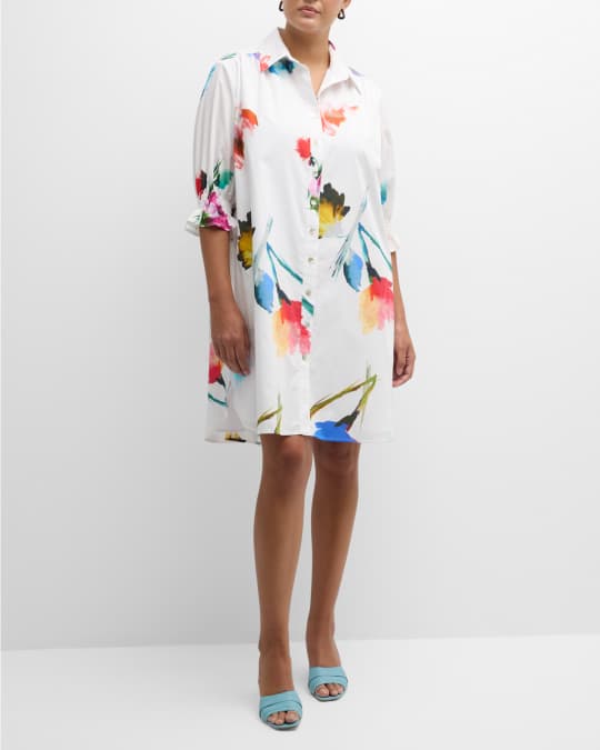 finley floral midi dress Finley Harper Floral-Print Column Midi Shirtdress