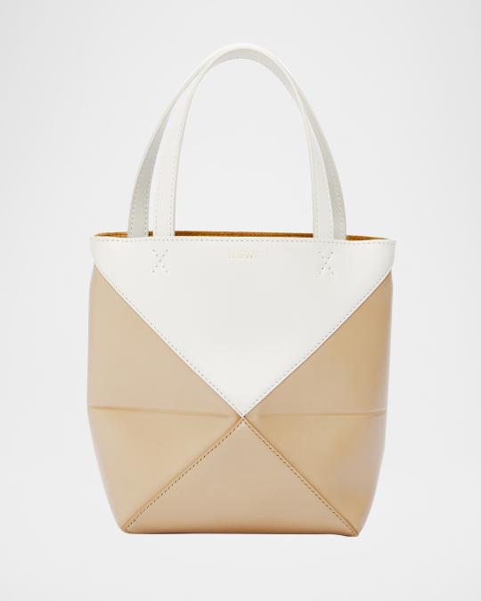LOEWE Mini Puzzle Foldable Bicolor Tote Bag | Neiman Marcus