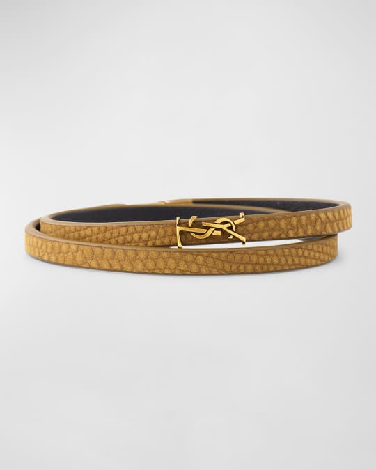 【送料&関税込】Saint Laurent Ysl Bracelet Saint Laurent Leather Double-Wrap YSL Bracelet | Neiman Marcus