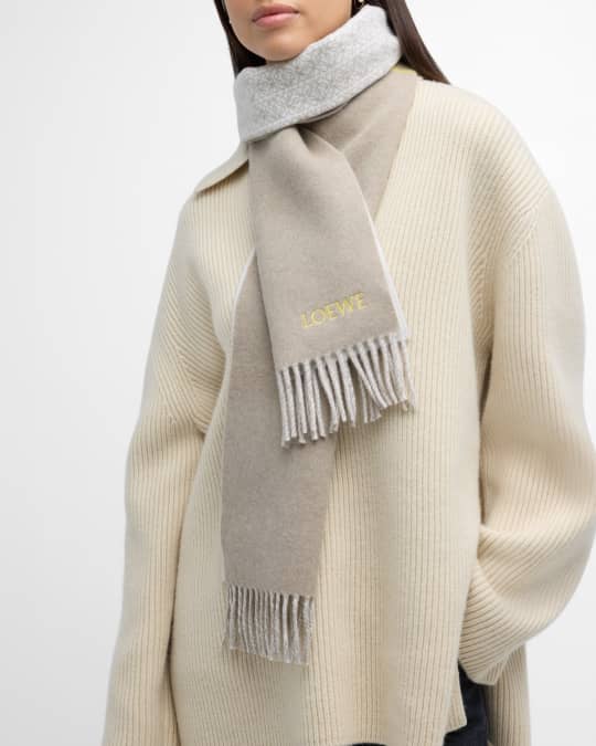 Loewe Anagram Wool-Cashmere Scarf | Neiman Marcus