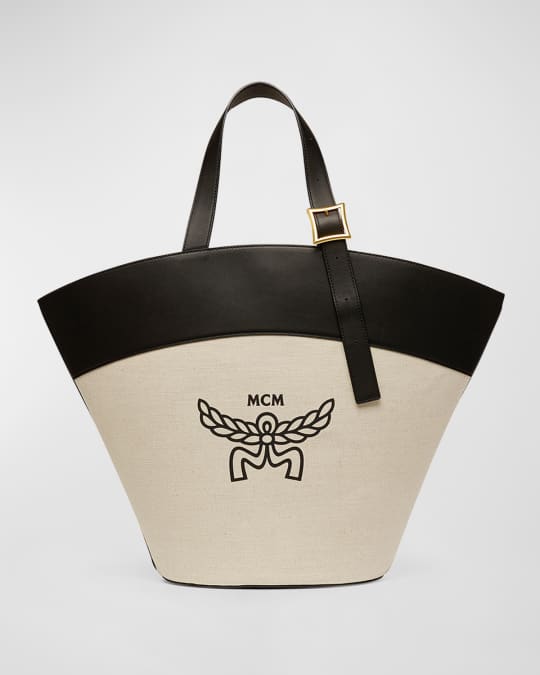 Mcm canvas tote on sale