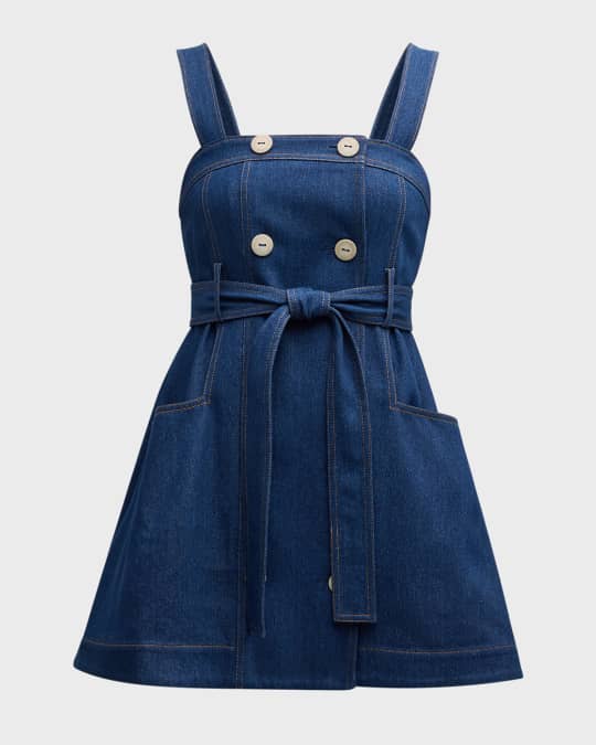 slim fit dress slacks Women's Frontier Flair Sleeveless Denim Mini Dress in Acid Wash main image 1