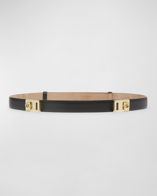 Double Gancini Leather Belt
