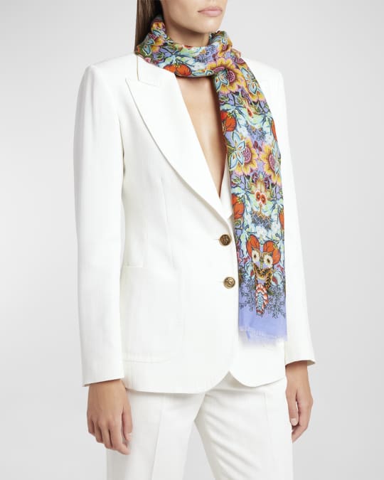 スカーフ Etro Floral Pattern Cashmere Blend Scarf Etro Floral Cashmere, Wool & Silk-Blend Scarf | Saks Fifth