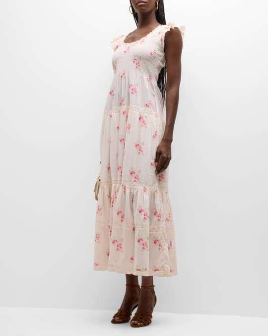 forever 21 ombre maxi dress Lace-Trim Satin Floral Maxi Dress PINK/MULTI / XS