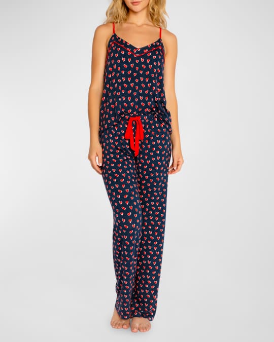 PJ Salvage Love You More Heart Print Pajama Set Neiman Marcus