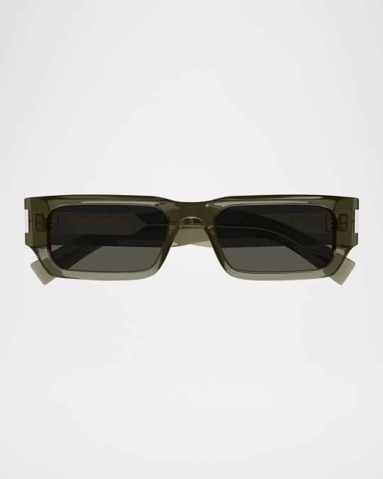 Saint Laurent Men's SL 660 Acetate Rectangle Sunglasses | Neiman