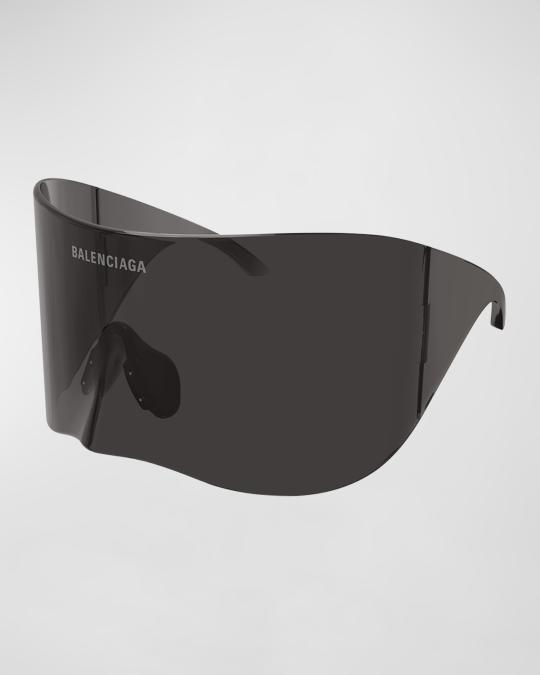 Balenciaga Oversized Nylon Shield Sunglasses | Neiman Marcus display picture 3