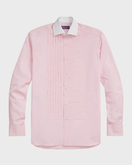 Men's Pleated French-Cuff Tuxedo Shirt