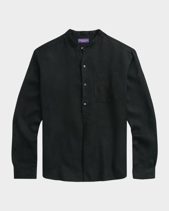 Ralph Lauren Purple Label Men's Ryland Textured Linen Popover