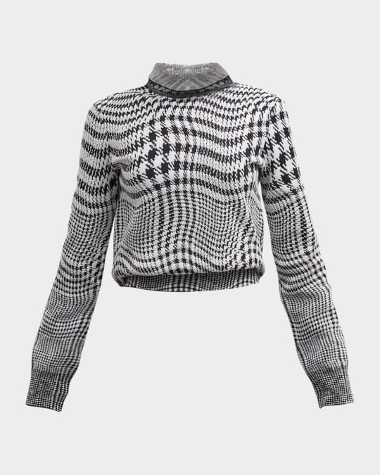 Burberry High Neck Sweater in Ripple IP Check | FWRD