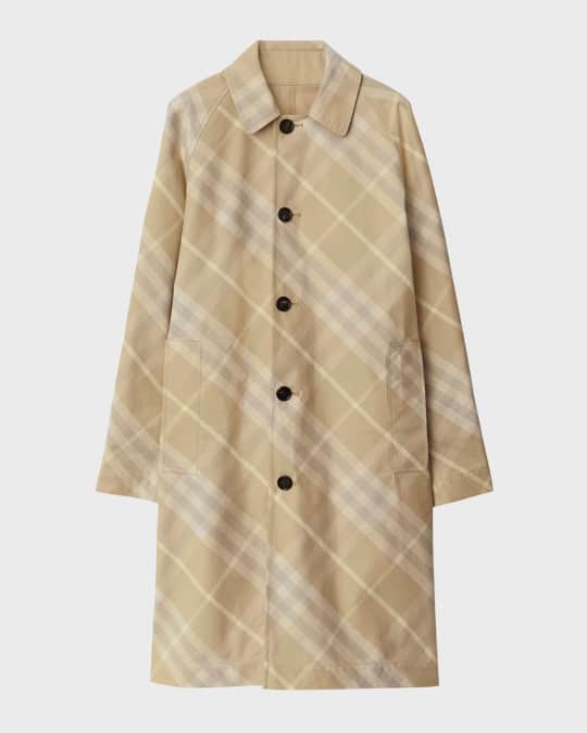BURBERRY｜COATS (Checked Trench Coat (8094940)) Burberry Vintage Check Cotton Trench Coat | Neutrals | FARFETCH