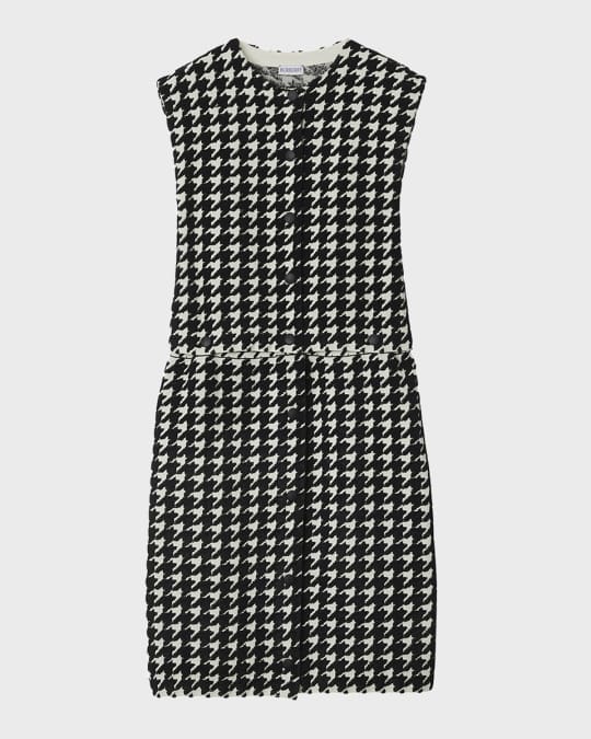 thumbnail image 2 of SweatyRocks Girls Houndstooth Halter Dress - Sleeveless Button Front Birthday Party Dress 2 of 11