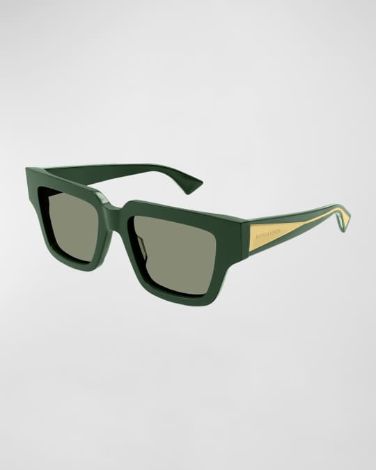 Engraved Logo Acetate Square Sunglasses 