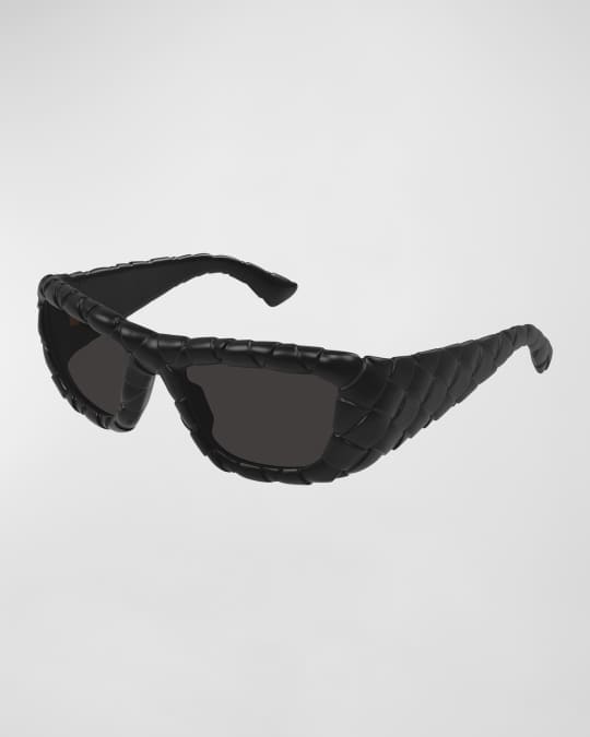 Men's Intreccio Acetate Rectangle Sunglasses
