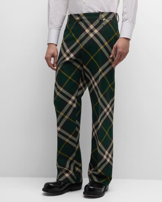 Burberry Men s IP Check Wool Suit Pants Neiman Marcus