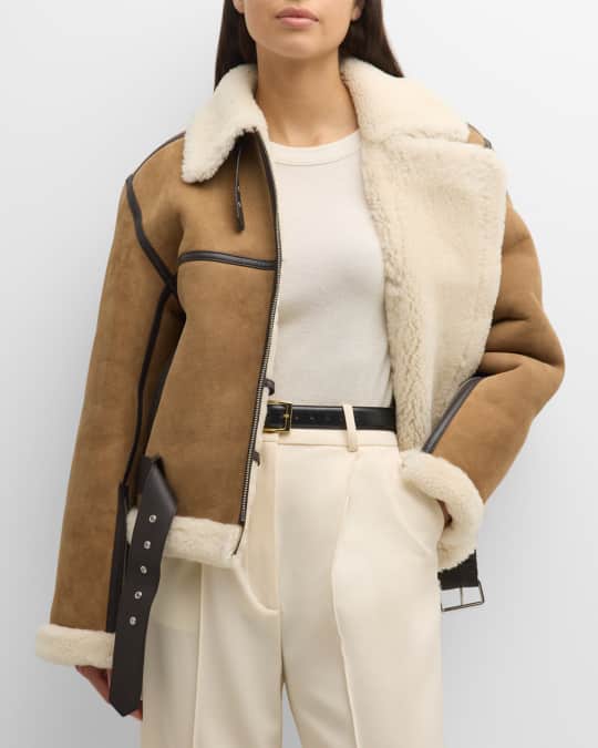 Belted sales aviator jacket