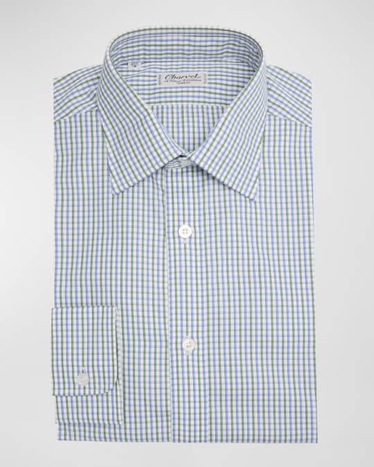Men's Cotton Check-Print Dress Shirt