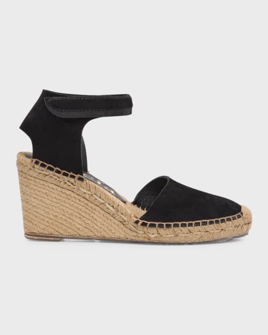 Pedro Garcia Odal Suede Ankle Grip Wedge Espadrilles Neiman Marcus